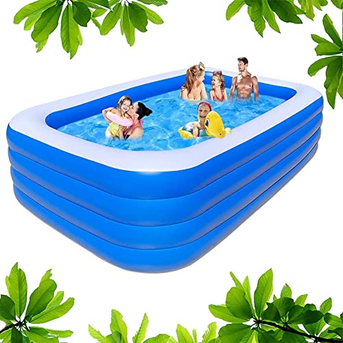 SOARRUCY Swimming Pool for Kids and Adults - 120x72x22in Kiddie Pool with Pump,Piscinas Para Adultos,Blow up/Inflatable Pool,Kids Pools for Backyard,Toddlers,Family,Outdoor,Garden