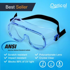 Safety Goggles | FDA Registered | Anti-Fog Design | Fits Over Glasses | Scratch Resistant | Medical Goggles | Lab Goggles | Science, Biology, Chemistry, Work, Nurse