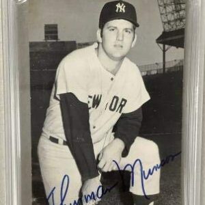 Thurman Munson Signed Card 1970 JD McCarthy PSA/DNA Autograph Yankees Rookie Sig - MLB Autographed Baseball Cards