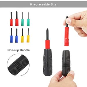 Mini Screwdriver Sets with Magnet, 8 in 1 Screw Driver Tool Phillips/Slotted Head Tips Screwdriver Kits for Repair Electronics, MacBook, iPhone, iPad, Eyeglass, Watch, Tablet