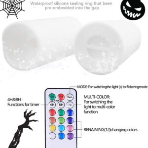 salipt LED Multi Colored Flameless Candles, LED Flickering Candles Set of 6 (H 6" xD 3") Battery Operated Candles,Waterproof Flameless Candles, Resin Plastic, Indoor Outdoor Use for Gifts Halloween