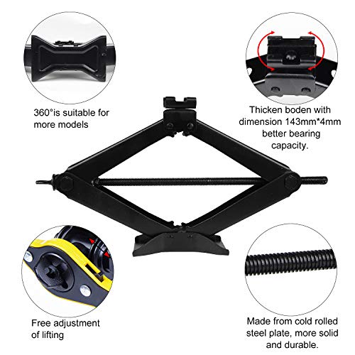 CPROSP Scissor Jack for car/SUV/MPV (4400 lbs / 2T Load), Just for Tire Wrench, Just for Emergency Use, not for Weekly Projects