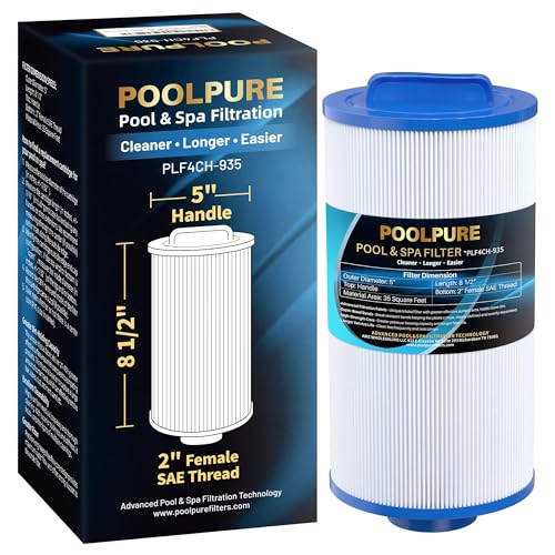 POOLPURE PLF4CH-24 Spa Filter Replaces Pleatco PGS25P4, Unicel 4CH-24, Filbur FC-0131, 20254-238, SD-00004, PAS-1217, 12519, Gatsby 25, 25 sqft Filter Cartridge 1 Pack