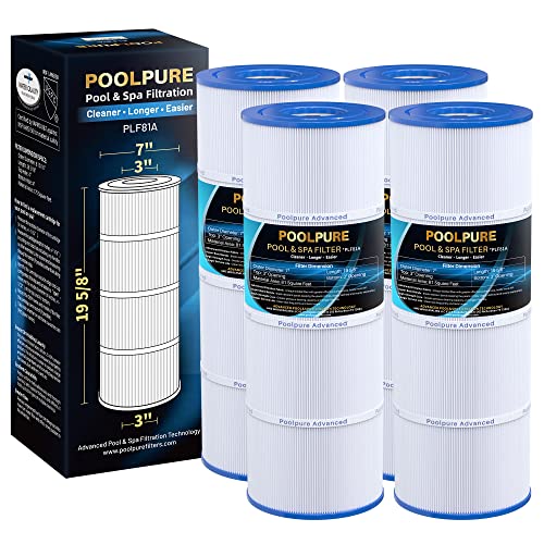 POOLPURE CX580XRE Pool Filter Replaces Hayward C580E, PA81-PAK4, Ultral-A3, Unicel C-7483, Hayward SwimClear C3020, C3025, C3030, Filbur FC-1225, FC-6425,4 X 81 sq. ft.Cartridge,L x OD: 19 5/8"x 7"