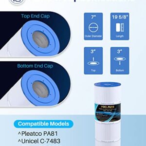 POOLPURE CX580XRE Pool Filter Replaces Hayward C580E, PA81-PAK4, Ultral-A3, Unicel C-7483, Hayward SwimClear C3020, C3025, C3030, Filbur FC-1225, FC-6425,4 X 81 sq. ft.Cartridge,L x OD: 19 5/8"x 7"