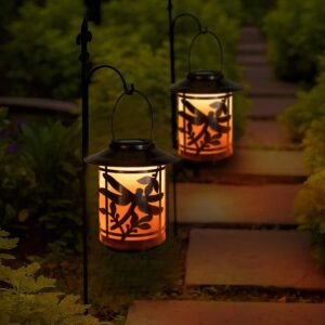 Solar Lantern Lights Outdoor, Dragonfly Waterproof Metal Hanging Solar Lights Decorative for Garden, Patio, Courtyard and Tabletop (Dragonfly)