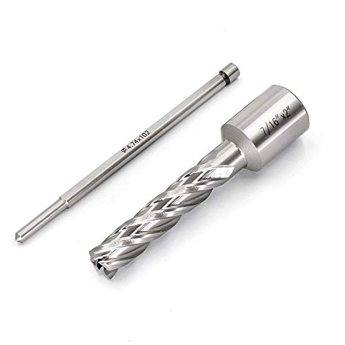 Annular Cutter JESTUOUS 3/4 Inch Weldon Shank 7/16 Cutting Diameter 2 Cutting Depth with Pilot Pin Slugger Bits Two Flat HSS Kit for Magnetic Drill Press,1 Piece