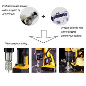 Annular Cutter JESTUOUS 3/4 Inch Weldon Shank 7/16 Cutting Diameter 2 Cutting Depth with Pilot Pin Slugger Bits Two Flat HSS Kit for Magnetic Drill Press,1 Piece