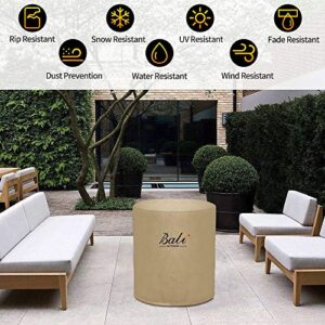 BALI OUTDOORS 23 Inch Fire Pit Cover Round Column, Heavy Duty, Waterproof and Weather Resistant Oxford Fabric Cover