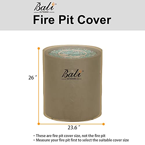 BALI OUTDOORS 23 Inch Fire Pit Cover Round Column, Heavy Duty, Waterproof and Weather Resistant Oxford Fabric Cover