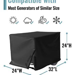 SHINESTAR Generator Cover for 5500-13000 Watt Portable Generators, for Westinghouse, Champion, DuroMax, Generac and More, Heavy Duty Waterproof 600D Polyester, 32 x 24 x 24 Inch, Black