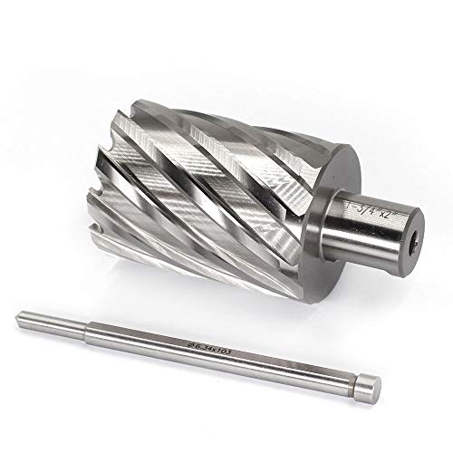 Annular Cutter JESTUOUS 3/4 Inch Weldon Shank 1-3/4 Cutting Diameter 2 Cutting Depth with Pilot Pin Slugger Bits Two Flat HSS Kit for Magnetic Drill Press,1 Piece