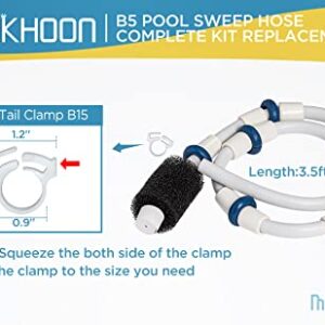 Makhoon Automatic Pool Cleaner Sweep Hose Complete B5 Replacement Compatible with Polaris Zodiac 180 280 360 380 480 Pool Cleaner Sweep Hose Complete B5 B-5 (1)