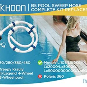 Makhoon Automatic Pool Cleaner Sweep Hose Complete B5 Replacement Compatible with Polaris Zodiac 180 280 360 380 480 Pool Cleaner Sweep Hose Complete B5 B-5 (1)