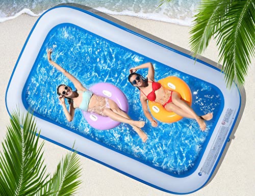 CHICLIST Inflatable Swimming Pool 120" X72" X20" Family Swim Center for Kids Full-Sized Lounge Pool for Kids Adults Easy Set for Backyard Summer Water Party Outdoor Kiddie Pools