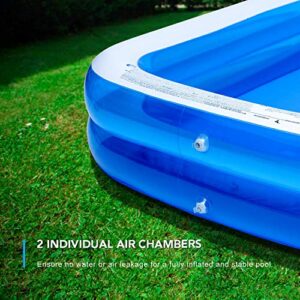 CHICLIST Inflatable Swimming Pool 120" X72" X20" Family Swim Center for Kids Full-Sized Lounge Pool for Kids Adults Easy Set for Backyard Summer Water Party Outdoor Kiddie Pools