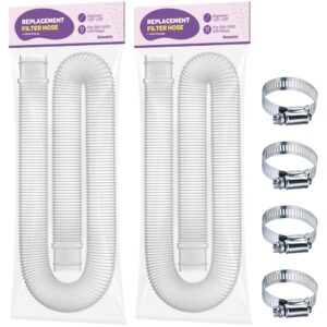 replacement hose for above ground pools [set of 2] 1.25" diameter accessory pool pump replacement hose 59” long - filter pump hose for intex pump models #607#637. bundled with 4 sewanta metal clamps