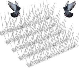 recie 40 feet bird spikes for pigeons small birds, premium stainless steel bird deterrent spikes, strong flexible anti bird spikes to keep birds away (37 pack - unassembled)