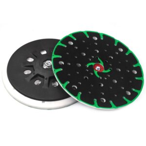 poliwell 6 inch(150mm) 17/48-hole dust-free m8 thread (soft) back-up sanding pad grinding pad for 6" hook&loop sanding discs, m8 and 5/16-24" thread for festool grinder accessories, pack of 1