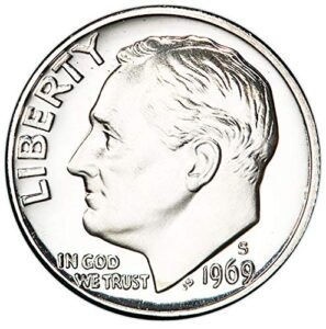1969 s proof roosevelt dime choice uncirculated us mint