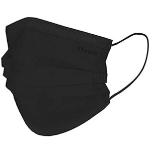 125-Pack Litepak Disposable Face Mask Premium Comfort Earloops with Dispenser Box (Black)
