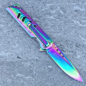 Falcon KS4621 8.5" Multicolor Folding Pocket Knives with 2.5" in Clip Point Blade for Outdoor,Tactical, Survival and EDC