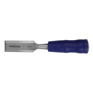 workpro w043003 wood chisel, 1-in. wide blade, hardened and tempered steel, steel caps, blade guards (single pack)