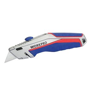 workpro w013029 quick change retractable utility knife, sk5 blades, tempered (single pack)