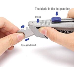 WORKPRO W013029 Quick Change Retractable Utility Knife, SK5 Blades, Tempered (Single Pack)