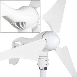 Pikasola Wind Turbine Generator 400W 24V with 3 Blade 2.5m/s Low Wind Speed Starting Wind Turbines with Charge Controller, Windmill for Home