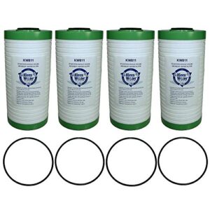 kleenwater kw811 replacement water filter compatible with ao smith ao-wh-prel, whirlpool whkf-gd25bb, set of 4