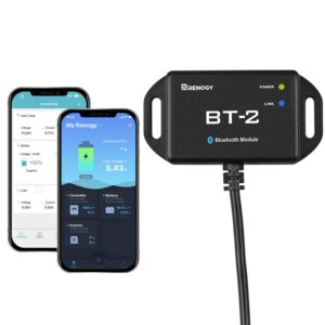 renogy bt-2 bluetooth module rj45 communication port wirelessly monitor real-time insight precise control, compatible solar charge controllers, battery charger, inverter, bt-2 rs485