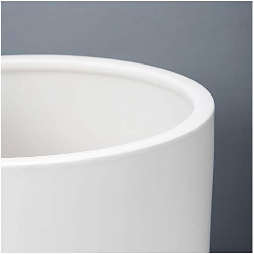 FOPAMTRI 6 Inch Plant Pot Matte White Ceramic Planter for Indoor Outdoor Plants Flowers Small Modern Cylinder Flower Pot with Drainage Hole and Plug,Full Glazed Finish