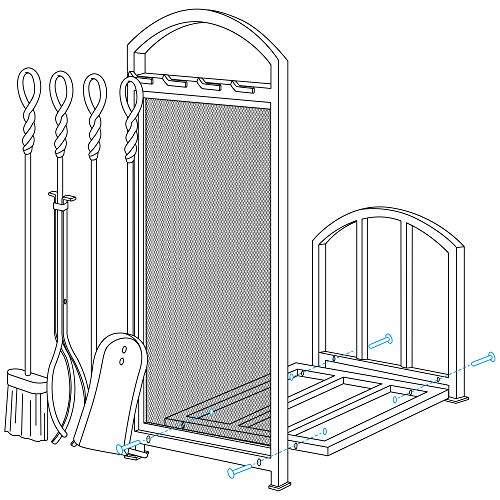 AMAGABELI GARDEN & HOME 30.7in Fireplace Tools Set Indoor Outdoor Fire wood Holders Wood Holder Rack Lumber Storage Firewood Rack Stacking Heavy Duty