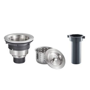 ROVOGO 3-1/2-inch Kitchen Sink Drain, Stainless Steel Removable Deep Basket Strainer, Tailpiece Included