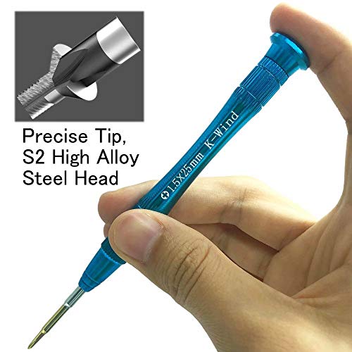 Precision Phillips Screwdriver #000, Small Phillips Screwdriver PH000/1.5mm for Cross-Recess Screws, S2 High Alloy Steel Head, Magnetic Tip, 360°Swivel Cap, Compatible with MacBook&Switch, 000x1"