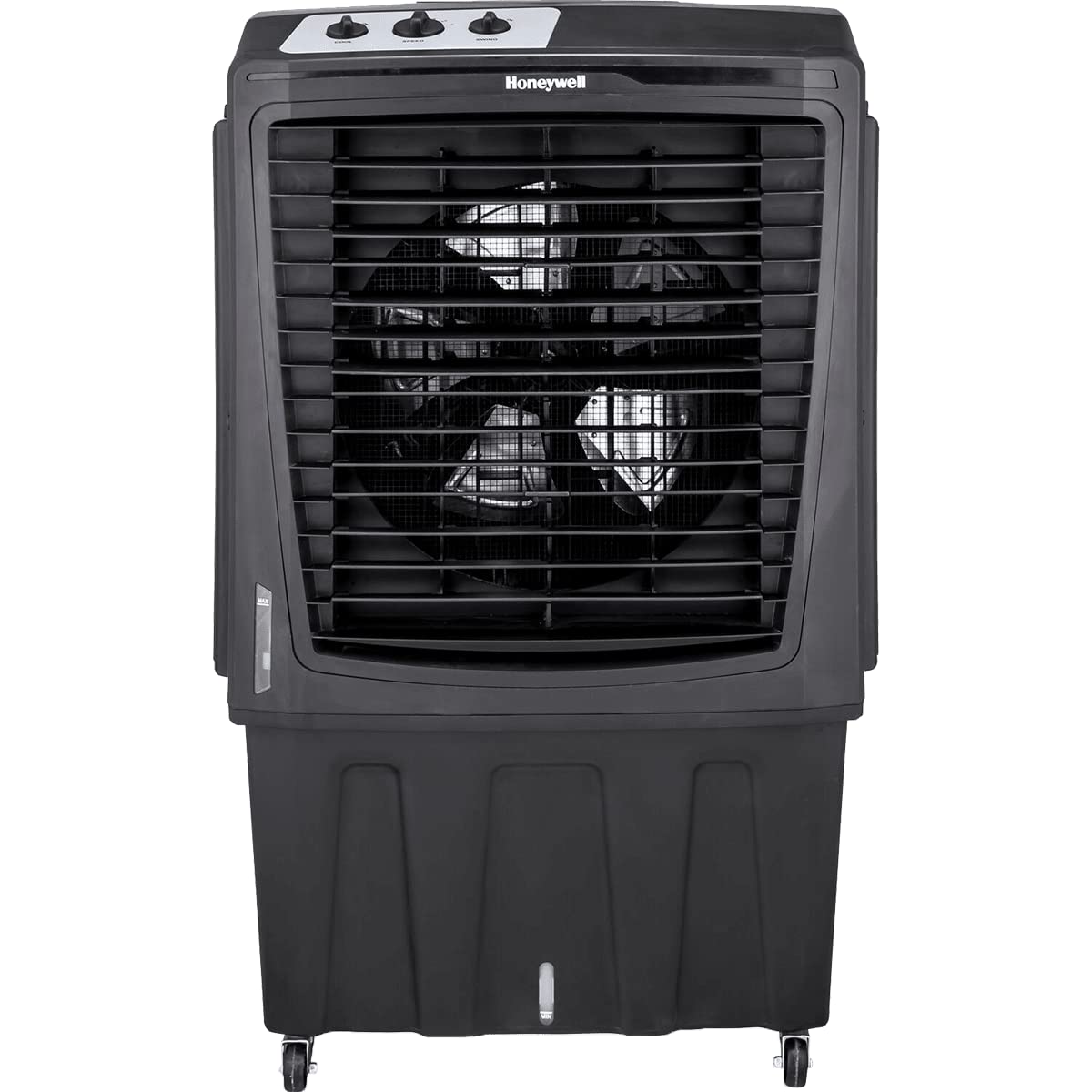 Honeywell 2777 CFM Outdoor Portable Evaporative Cooler & Fan, 33 Ft Air Throw for Large Outdoor Spaces, Black
