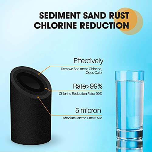 5 Micron 10" x 4.5" Whole House Coconut Shell Activated Carbon Water Filter Replacement Cartridge for Dupont WFHDC8001, CB-BB-10, GE FXHTC, GXWH40L, GXWH35F, GNWH38S, CTO10BB, 2PACK