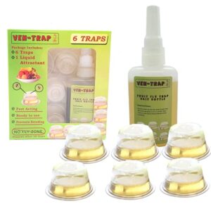 6 pack fruit fly trap | no insecticides or odor, eco friendly, also catch gnats