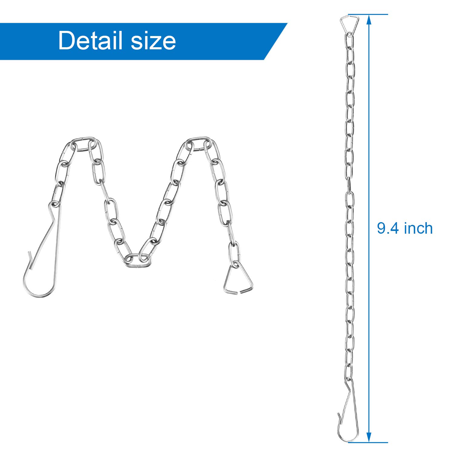 Toilet Handle Chain Stainless Steel Toilet Flapper Lift Chain Replacement Fits Most Toilet Flappers (3)