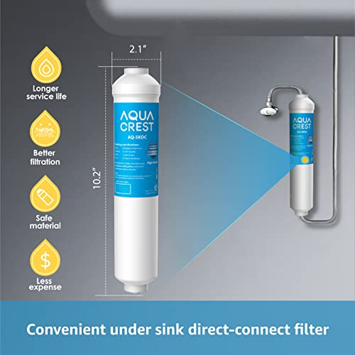 AQUA CREST 5KDC Under Sink Water Filtration System, Direct Connect Under Sink Water Filter, Reduces PFAS, PFOA/PFOS, Chlorine, NSF/ANSI Tested 5K Gallons Ultra High Capacity, USA Tech