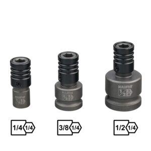 KAIFNT K352 Square Drive Quick-Release Bit Holder Socket Adapters, Impact Grade, 3-Piece