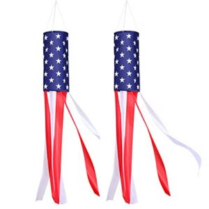jxystore american wind sock heavy duty, patriotic windsocks outdoor hanging wind sock flag american usa flag windsock, 4th of july patriotic windsocks outdoor decorations 40 inch 2pack