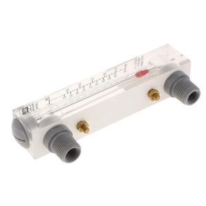 milageto water liquid meter tool instrument rotameter panel mounted, clear, 0.05-0.5gpm