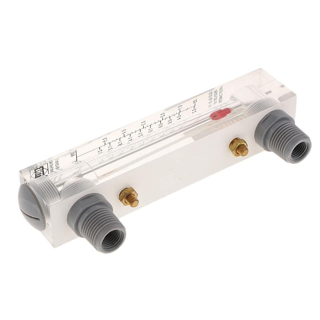 Milageto Water Liquid Meter Tool Instrument Rotameter Panel Mounted, Clear, 0.05-0.5GPM