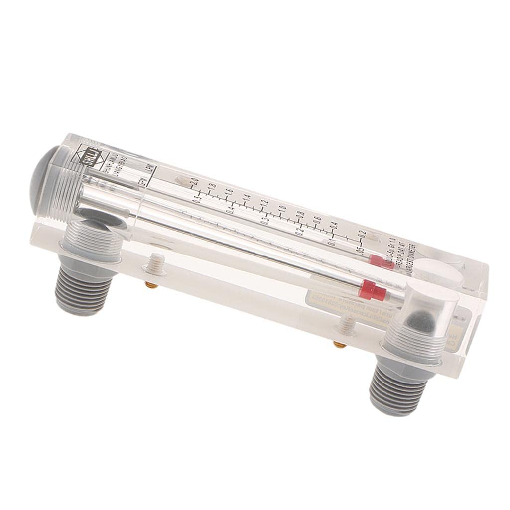 Milageto Water Liquid Meter Tool Instrument Rotameter Panel Mounted, Clear, 0.05-0.5GPM