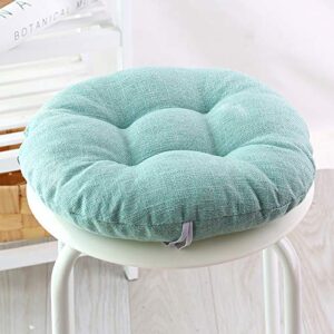 soft cotton linen chair pads decor outdoor indoor overstuffed patio dining chairs seat cushion,thick round chair cushion lake blue d45cm(18inch)