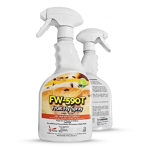 Gardner FlyWeb Fruit Fly Spray | All-Natural Spray for Flies, Bugs, Fleas, Ticks and Wasps - Does Not Leave a Residue, is Stain Free, Family and Pet Friendly (22oz)