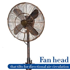 DecoBREEZE Oscillating Outdoor Fan with Misting Kit, 3-Cooling Speed Misting Fan with High RPM, Adjustable and Portable Misting Fan, Rustique, Antique Water Fan, 18 inches