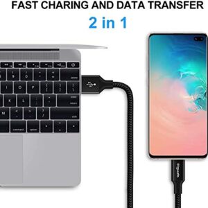 etguuds 2-Pack 3ft USB C Cable 3A Fast Charging, USB A to Type C Charger Cord Compatible with Samsung Galaxy A10e A20 A50 A51 A71, S20 S10 S9 S8 Plus S10E, Note 20 10 9 8, Moto G8 G7, Nylon Braided